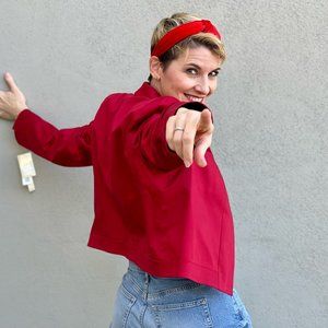 Amanda Smith Red Cropped Jacket